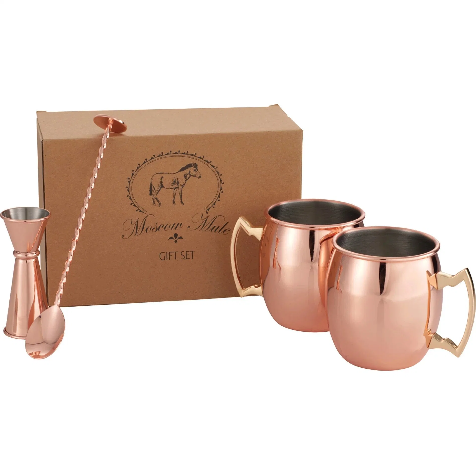 Stainless Steel Wine Cups 500ml Copper Cocktail Glass Hammered Moscow Mule Mugs