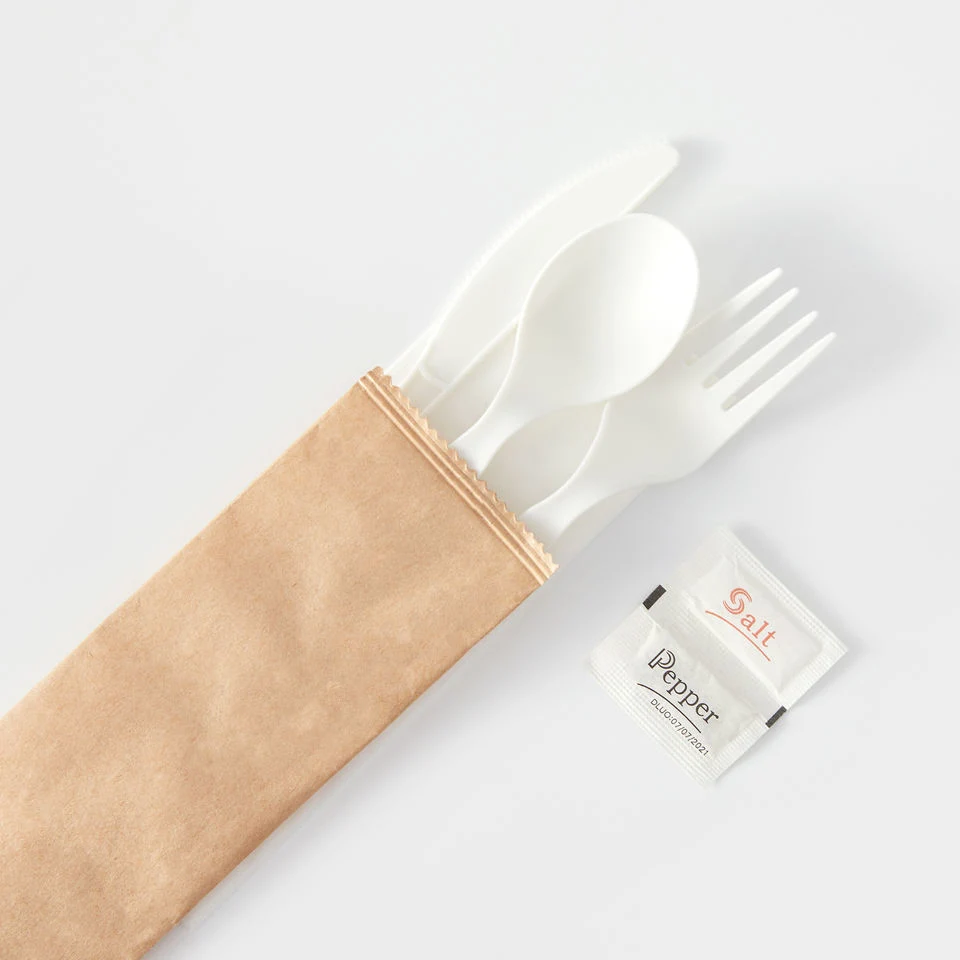 Disposable Eco-Ffriendly Lunch Dessert Ice-Cream PLA Plastic Knife Spoon Fork Cutlery