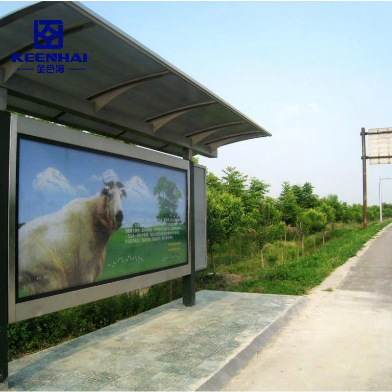 Customied Stainless Steel Bus Stop with LED Light