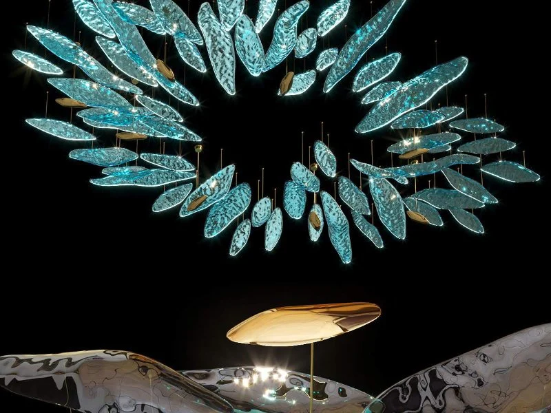 Nordic Modern Hotel Luxury Crystal Glass LED Chandelier Custom Modern Подвесной светильник