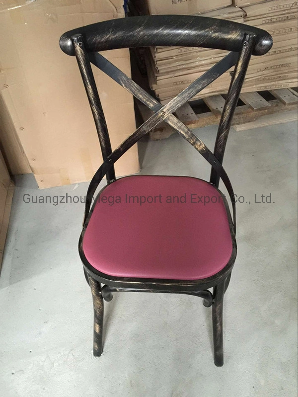 Industrial Design Cross Back Metal Restaurant Chair