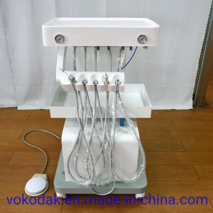 Luxury Dental Equipment Trolley Cart Movable Treatment Desk Portable Dental Unit with LED Dental Oral Operation Lamp Veterinary