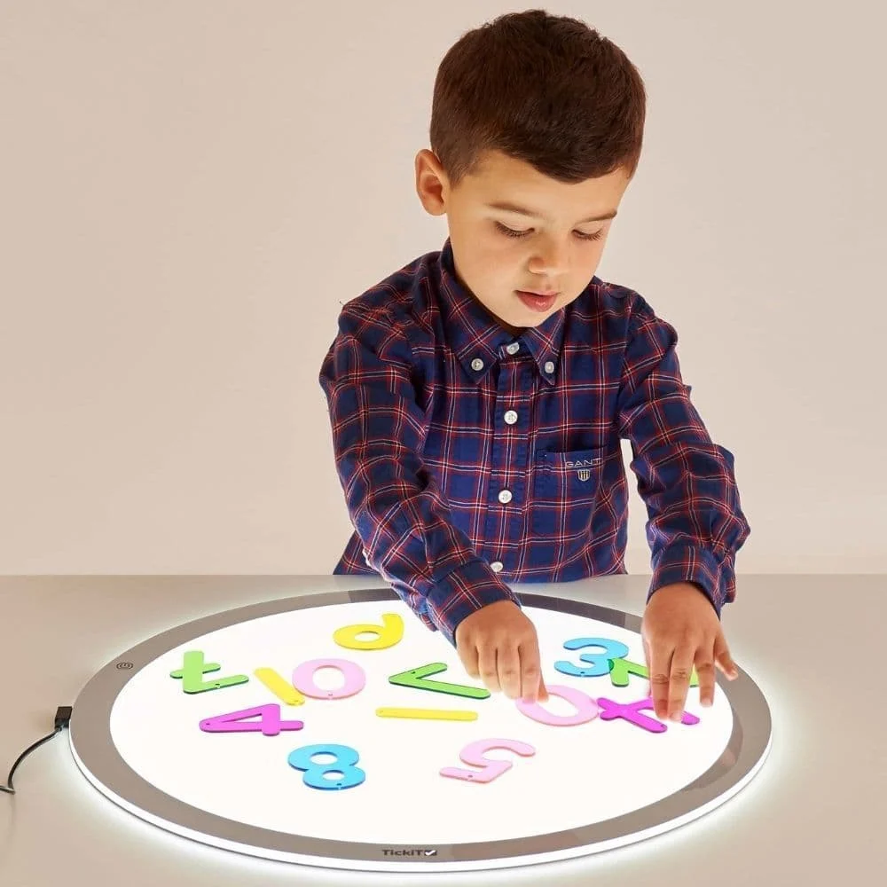 Dia60 juguetes de caja de luz redonda y A4 A3 A2 LED Mesa de luces de juego sensorial para niños