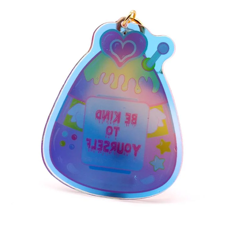 Custom Holographic Star Laser Glitter Acrylic Keychain Double Side Printing