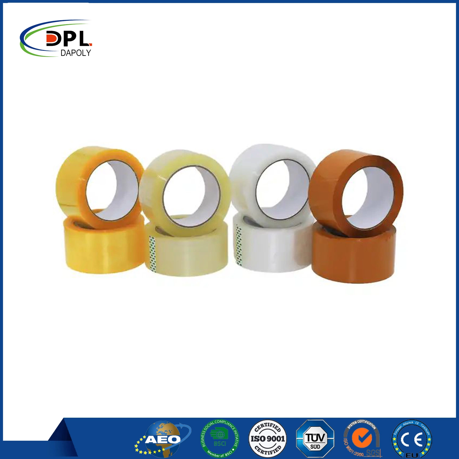 Custom Clear Brown Yellow BOPP Packaging Tape 100m 150m Transparent OPP Packing Tape with Logo