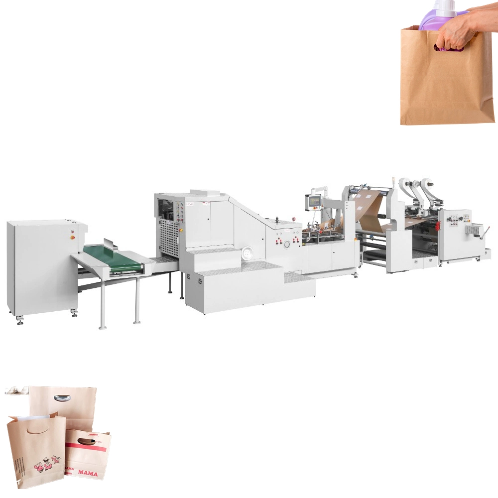 Shopping Paper Bag Bottom Flexo Die-Cutting Handle Printing Making Machine (RZFD-330D)