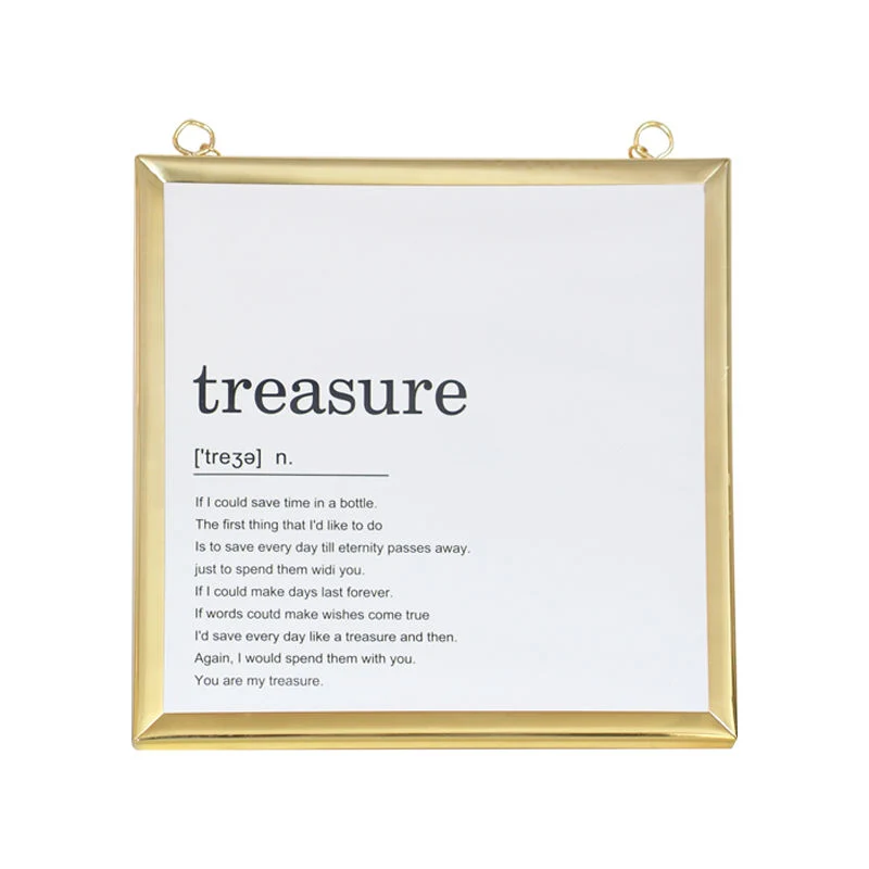 Craft Simple Golden Wall Hanging Ornament Promotional Gift Metal Photo Frame