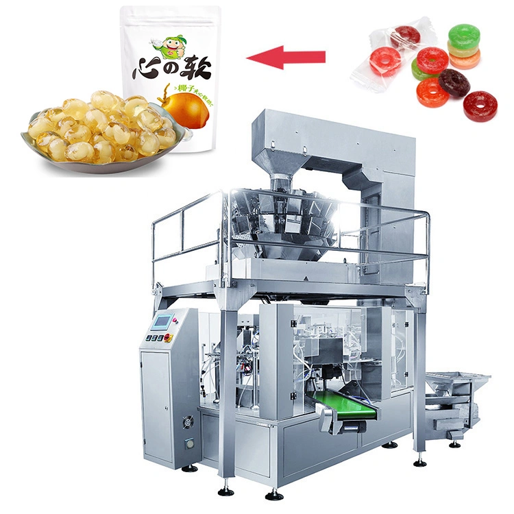 Automatic Dates Rice Cashew Pistachios Nuts Fruits Snacks Food Packaging Zipper Doypack Bag Pouch Packing Machine
