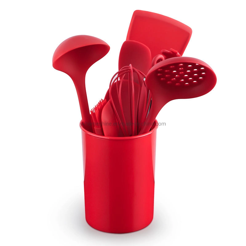 China Manufacturers Professional Kitchenware Cooking Silicone Kitchen Tools Utensils Set with Holder