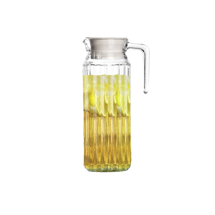 1 Litre Square Glass Juice Water Jug Set with Lid