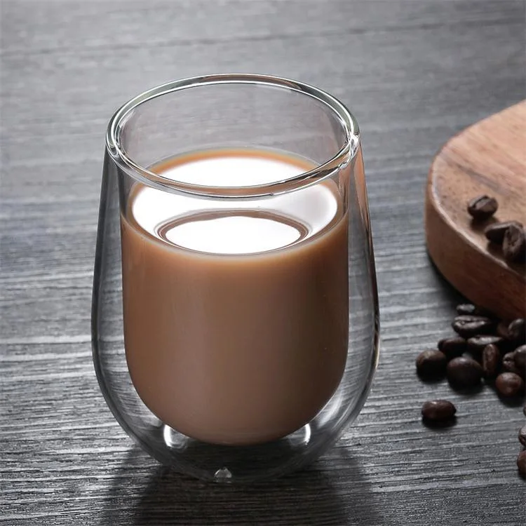 Hot Selling 200ml 250ml Double Wall Borosilicate Glass Coffee Cup