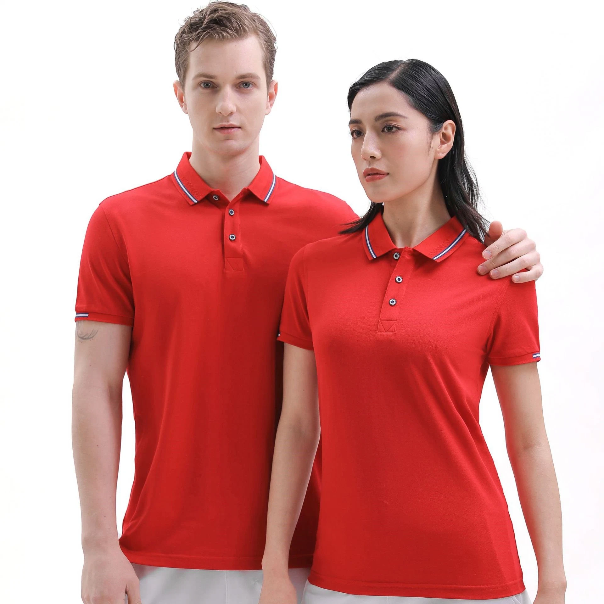 High quality/High cost performance Men&prime; S Golf Custom Embroidered Pique 100% Cotton Fabric Solid Color Polo Shirt