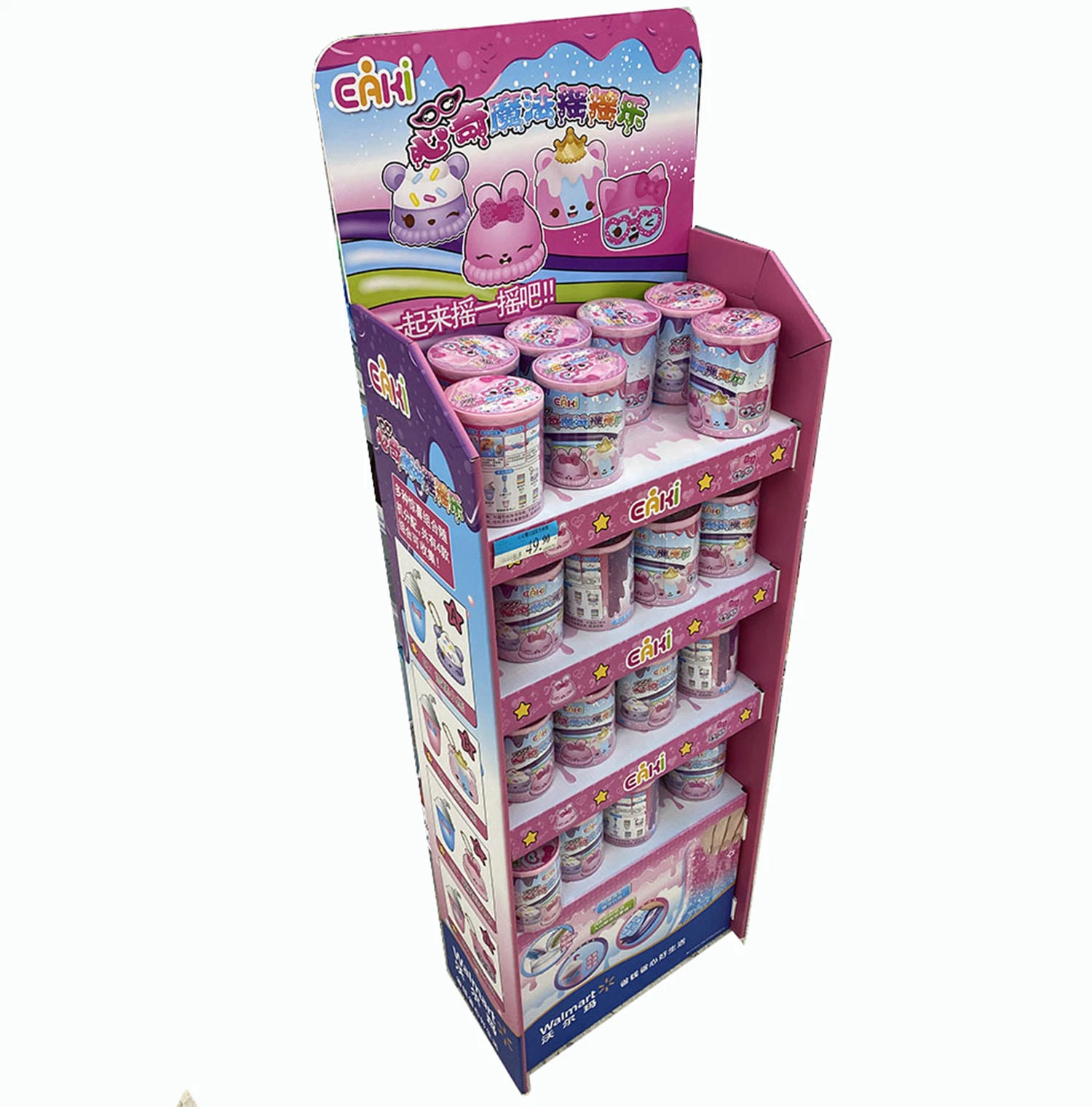 Beautiful Printed Princess Display Paper Standing Corrugated Rack for Bottle Can