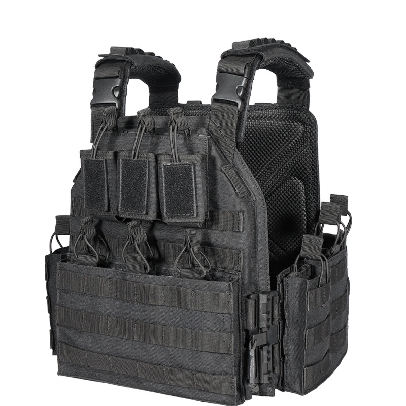 Gilet tactique noir pour porte-armes ou de police à libération rapide Gilet