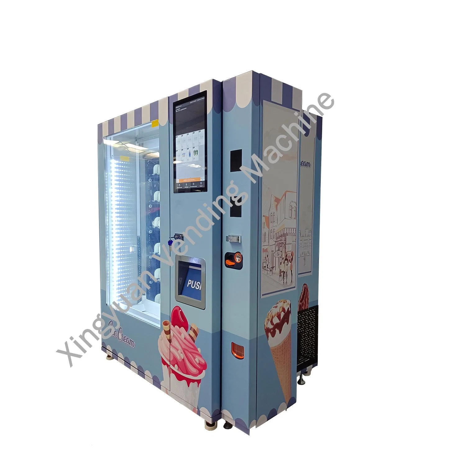 Xy Attractive Ice Cream Frozen Vending Machine Cooling System