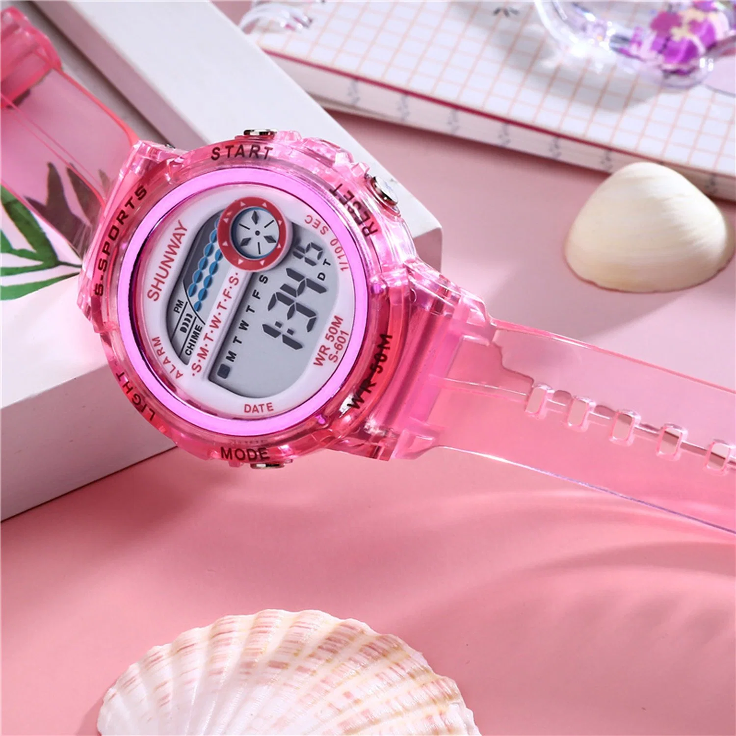 Reloj digital Mujer Reloj Lady Watch niños Reloj Luz LED Ver 5 ATM Waterproof Watch Sport Watch Reloj muñeca analógico Reloj digital