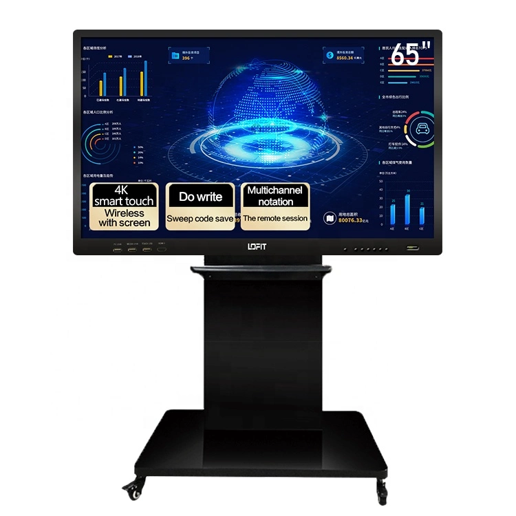 Android/Windows Touch All in One Smart Board Display Portable Digital Interactive Whiteboard for Conference Meeting & Education Classroom Teaching