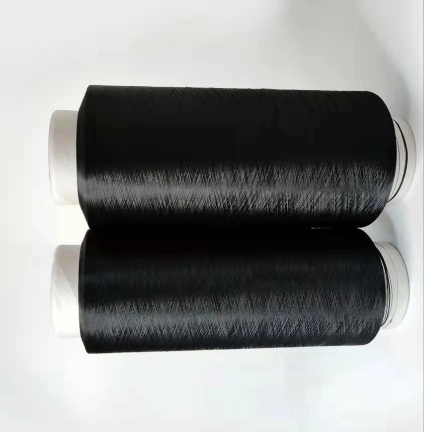 Recicle hilo de poliéster DTY algodón-like, 23s, Super Negro, imitación algodón Mayoreo de alta calidad Certificado de las rejillas TC para tejer tejido de punto de urdimbre
