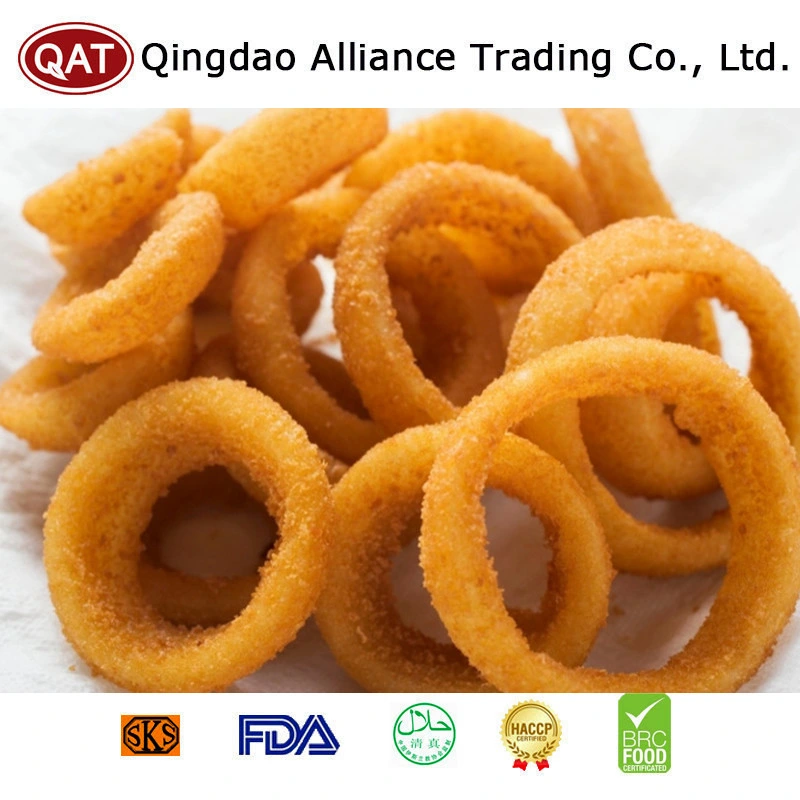 China Fried Coated Natural Cut Onion Rings with Premium Taste