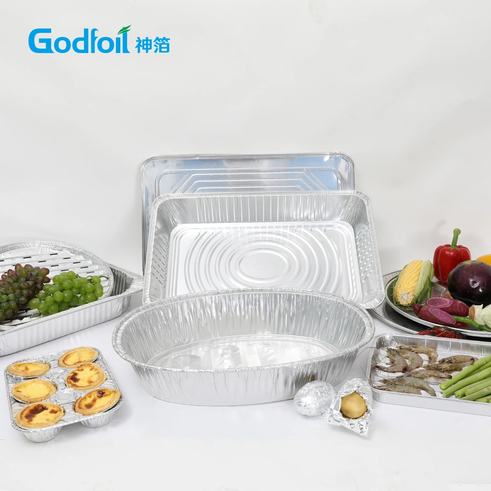 Disposable Aluminum Foil BBQ Grilling Baking Food Trays, Container