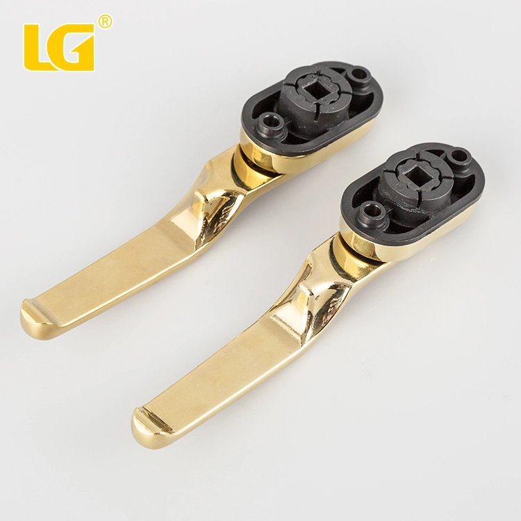 ISO9001 Ningbo LG OEM Fashion Design Privacy PVD Golden Satin Chrome Color Zinc Alloy Interior Door Lever Handle