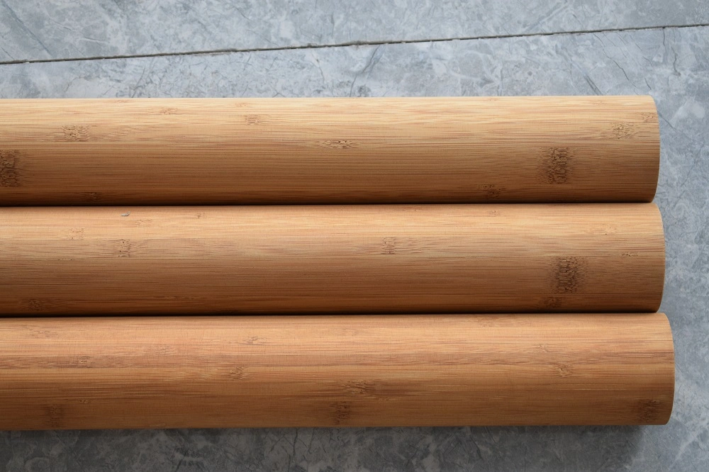 Carbonized Natural Eco-Friendly Durable Engineering Bamboo Round Solid Bamboo Support Beam