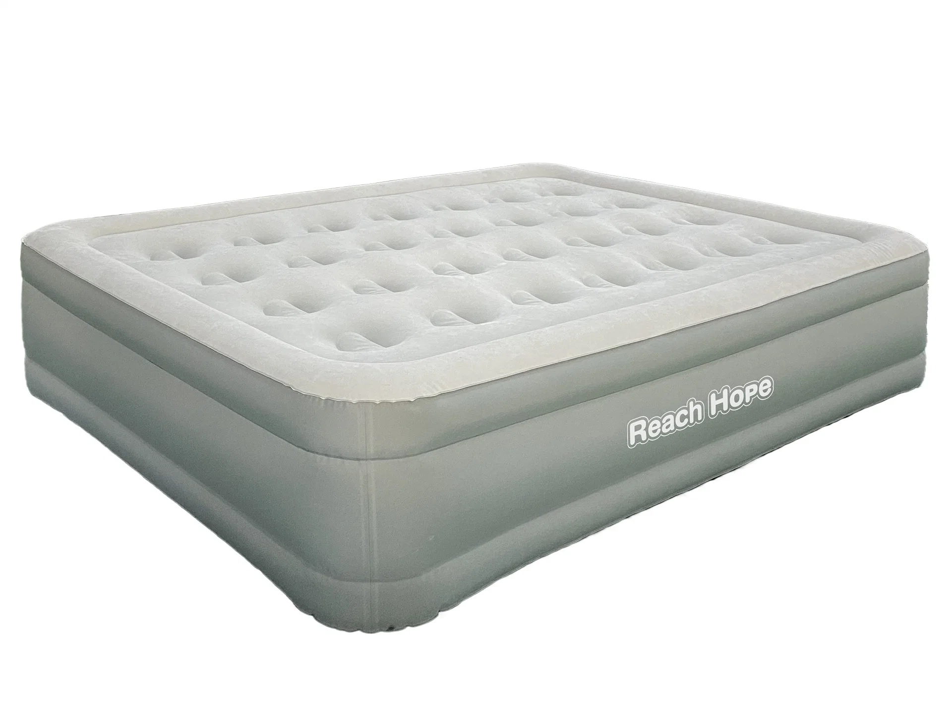 Queen Size Inflatable Flocked Air Bed with Built-in Pump