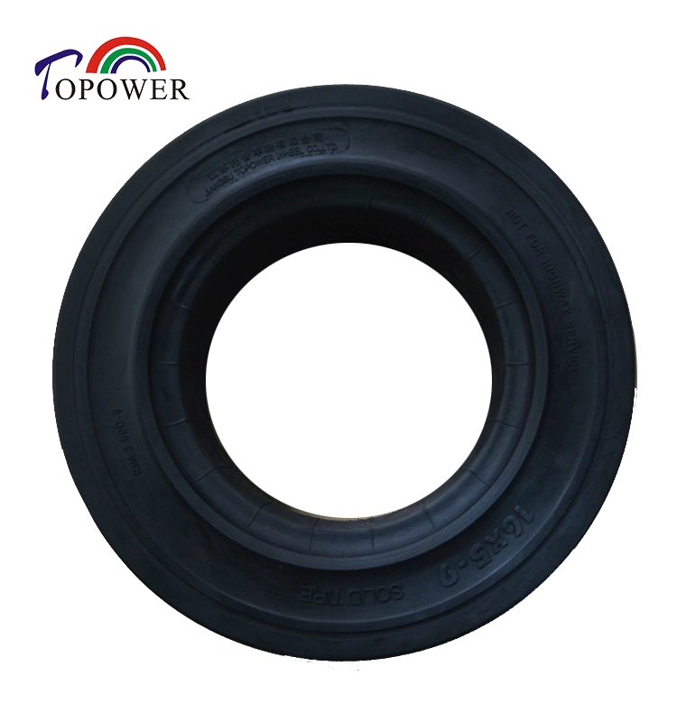 High Loading Capacity Solid Tire Tubeless Solid Rubber Tyre for Tow Vehicles Trailers 16X5-9