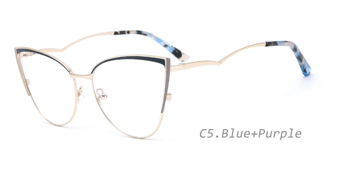 Les trames de lunettes en métal élégant 2021 Fashion femmes jolie rose Lunettes optiques Lunettes Frames