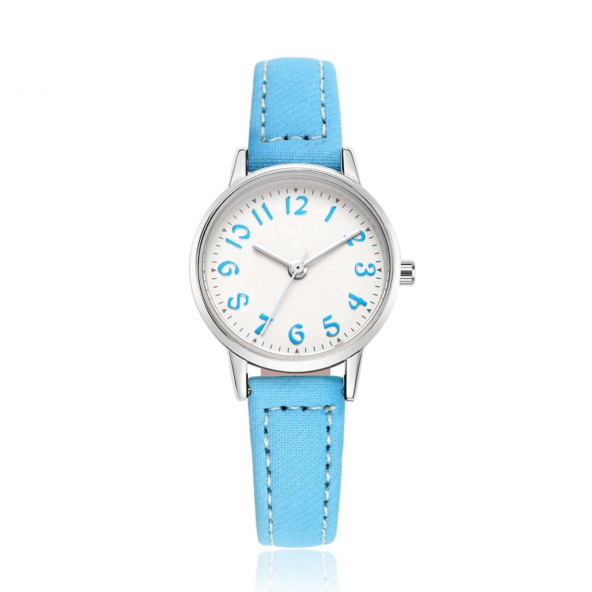 Custom Student Wrist Watch Kids Wristwatch with PU Leather Strap