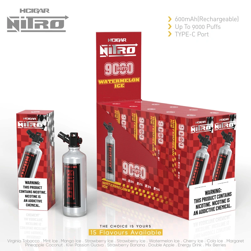 Akso Nitro 9000 Puff Zbood OEM ODM Systems 7000/7500 Stiik لافي سوبر ماكس ستيك السجائر بلا حصى والقردة Vape الذي يمكن التخلص منه