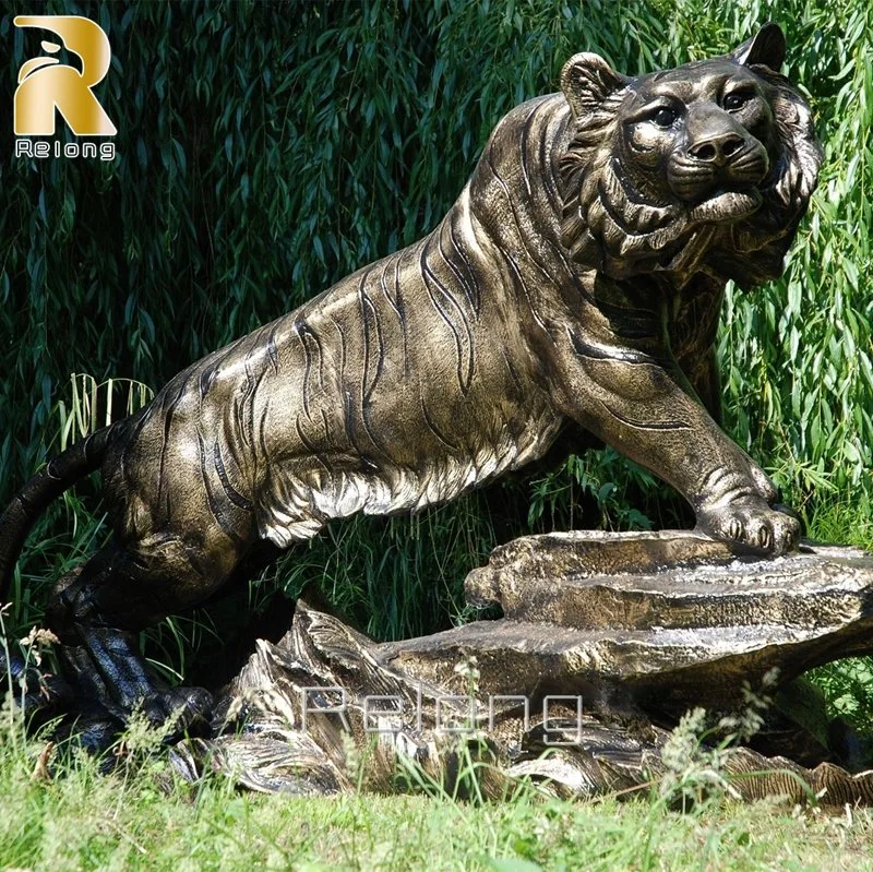 Metal Decorative Life Size Vivid High quality/High cost performance  Bronze Tiger Animal Sculpture