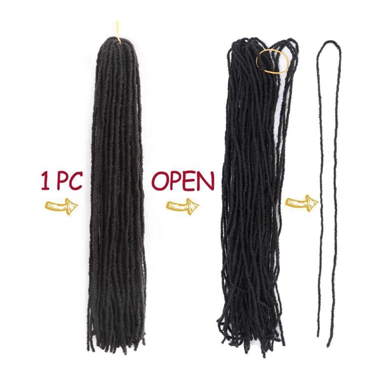 Cheap 18 Inches Soft Dread Faux Locs Crochet Synthetic Braiding Hair