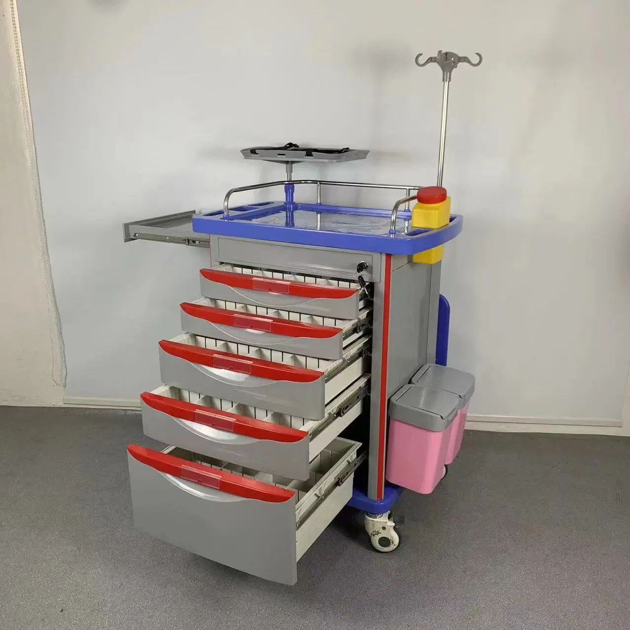 ABS Plastic Hospital Service Cart Trolley de emergencia médica de medicamentos Con los Dibudos