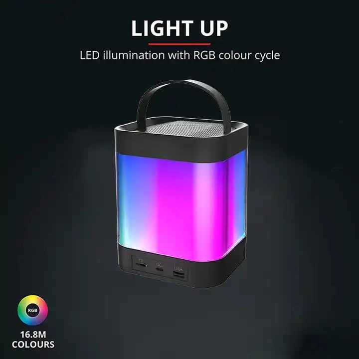 Портативный беспроводной караоке цветной светодиодный свет RGB-динамик Bluetooth