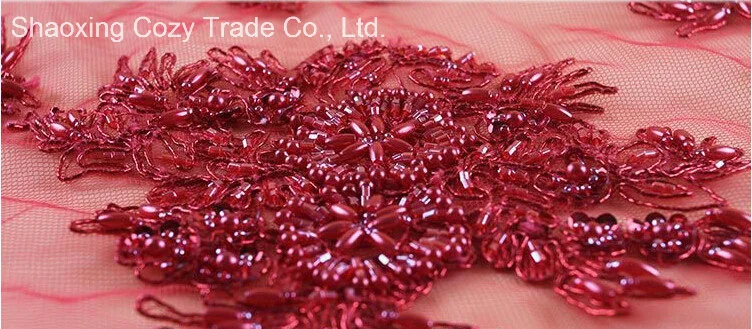 Beads Metallic Cord Embroidery by Handwork for Fashion Luxury Dress, Garments