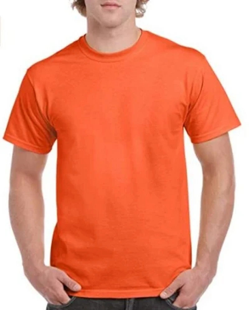 Camiseta de cuello redondo de color sólido para adultos de estilo unisex Con su propio logotipo