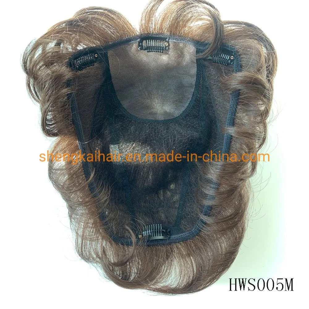 Wholesale/Supplier Premium Full Handtied Human Hair Synthetic Hair Mix Women Hair Toppers Pieces