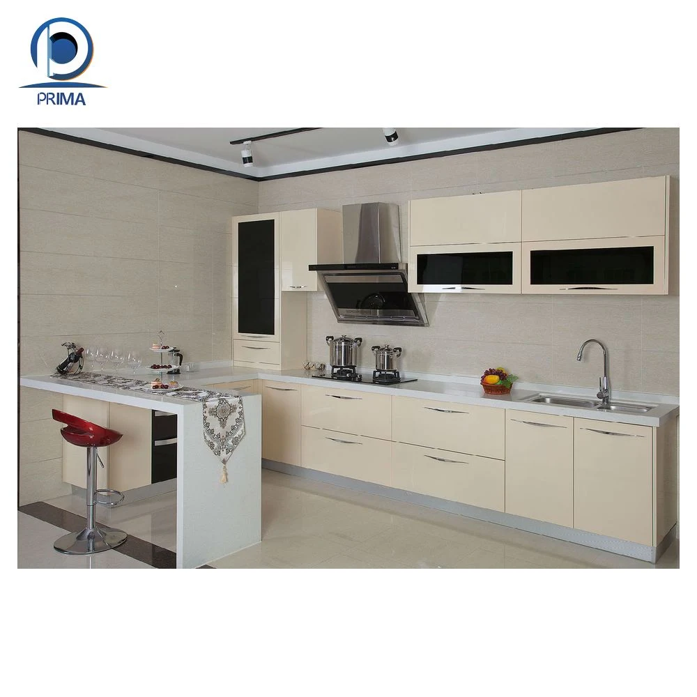 Prima Kitchen Cupboard Home Furniture Glossy Wooden Modern Furniture Kitchen Cabinet