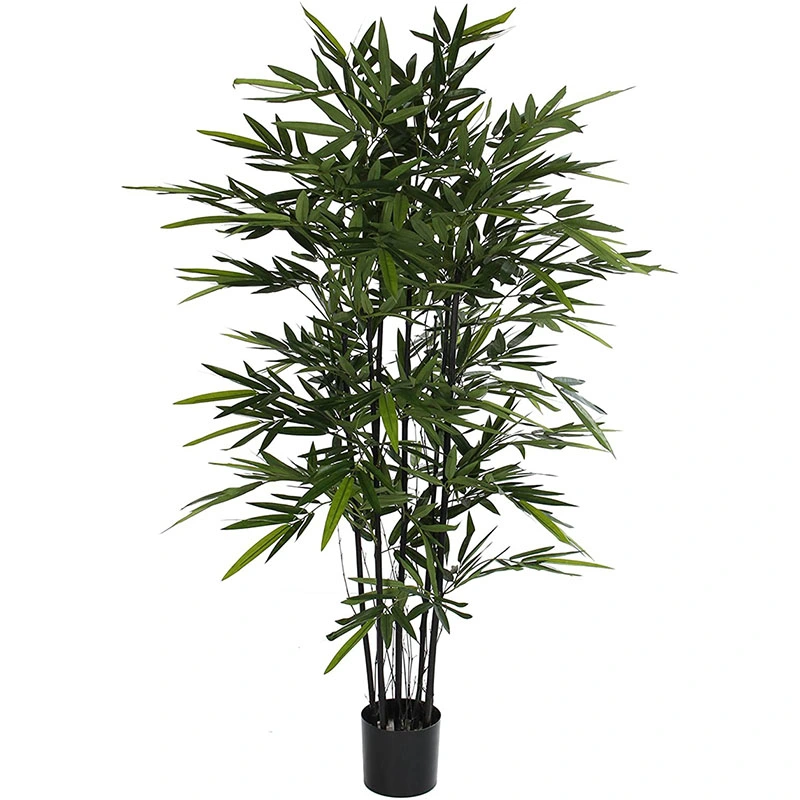 Garden 6 FT. Artificial Bamboo &ndash; Tall Faux Potted Indoor Floor Plant for Home, Restaurant or Office Decor &ndash; Large and Lifelike (Green Trunk)