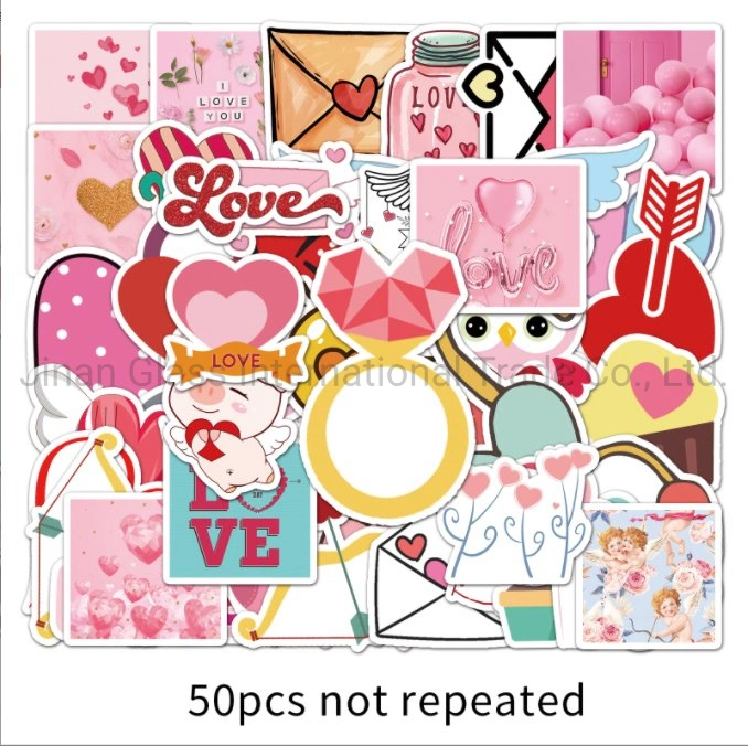 50 Sweet Valentinstag Cartoon ins Style Notizbuch Personalisierte Hand Konto Koffer Kühlschrank Handy Creative Sticker