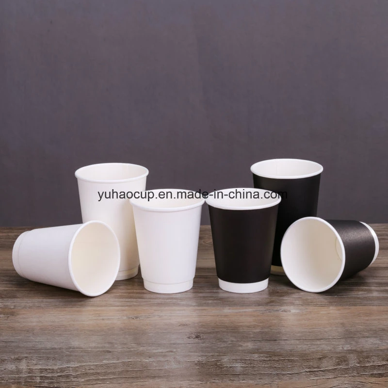 2019 Impreso personalizado 12oz café blanco de doble pared de vasos de papel