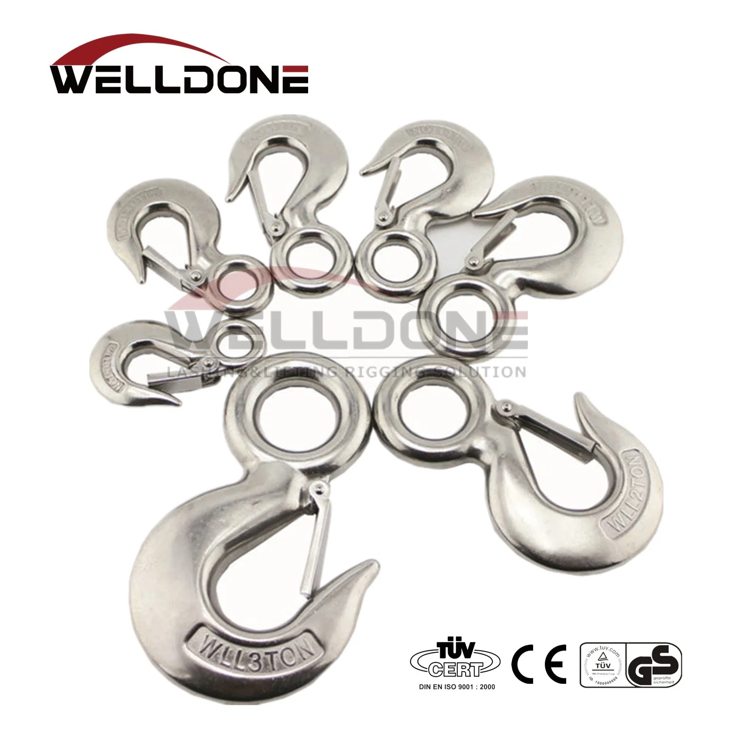 Marine Stainless Large Eye Lifting Cargo Snap Crane Slip Hooks