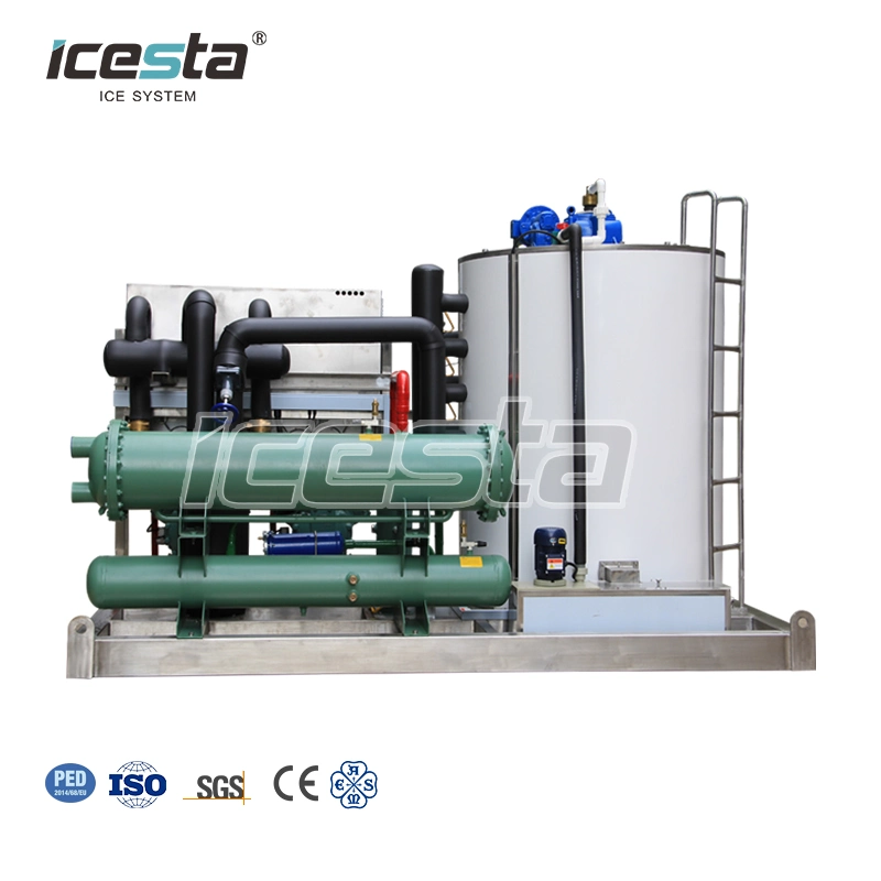 Icesta High Reliable High Quality 1t 3t 5t 10t 15t 20t 25t 30t Seawater Flake Ice Machine for Boat
