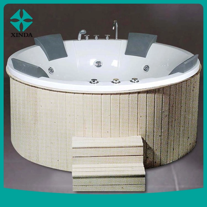 New Product 2 Person Circle Baths in Bathroom Cedar Wood Soaking Sauna Round Bathtubs Indoor Outdoor Drop in Bathtub