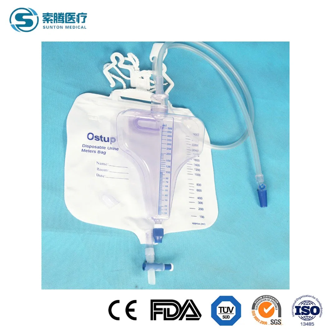 Sunton urine Sterile Bag China jetable urinaire Leg Bag Fabricant Sac médical complémentaire Sac d'urine de luxe de 2 000 ml jetable de haute qualité Pour recueillir l'urine