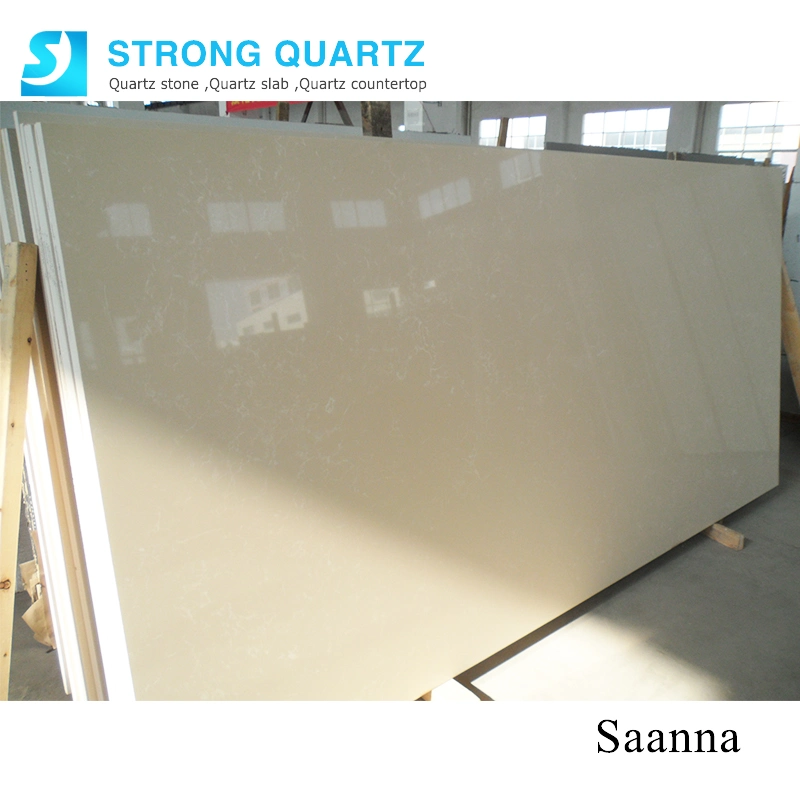 20mm Chinese Factory High Glossy Quartz Stone Saanna