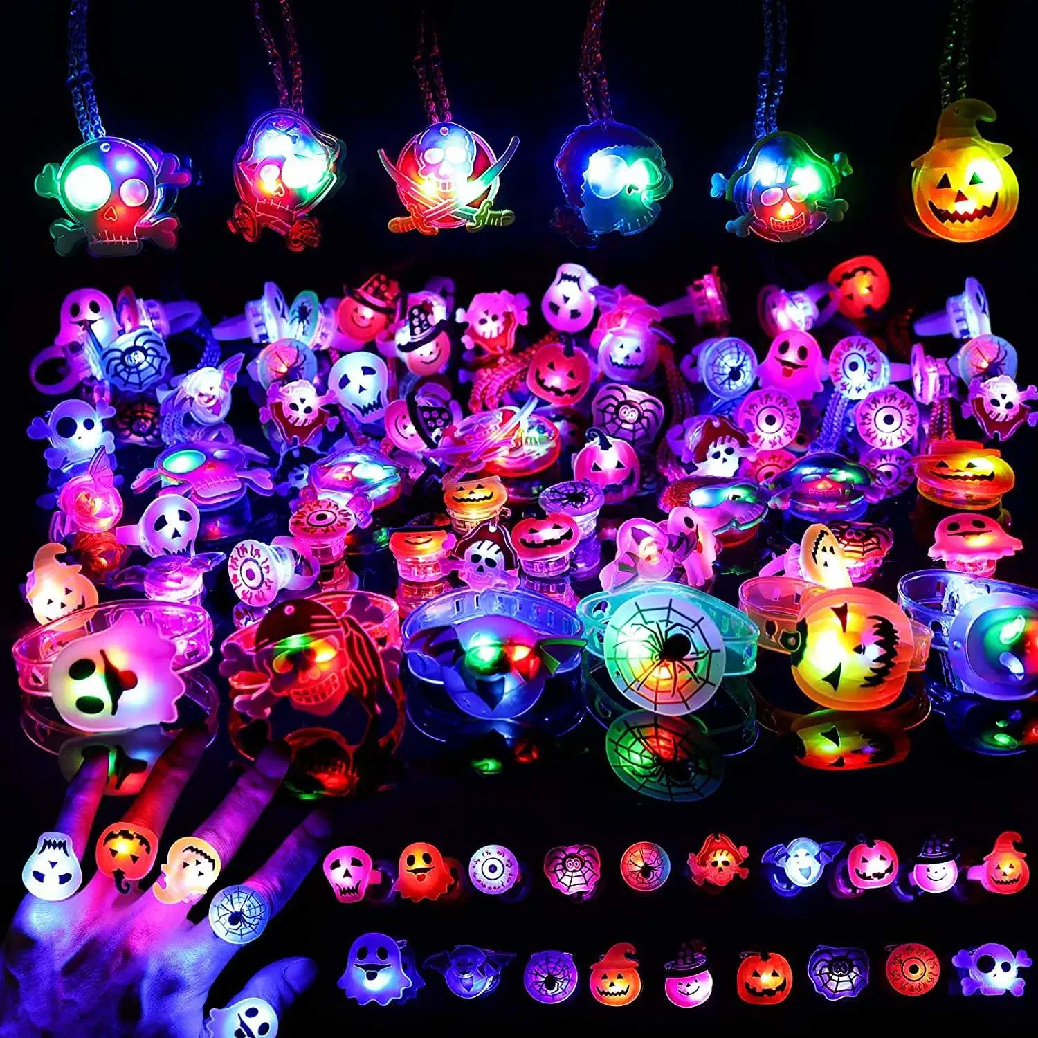 2023 Nuevo diseño Halloween suministro LED Luz intermitente muñequera niños Distribución de juguetes