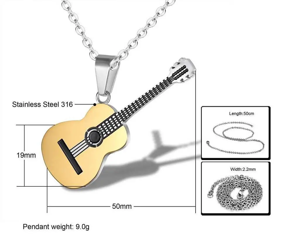 Neue Ankunft Gitarre Titan Stahl Halskette