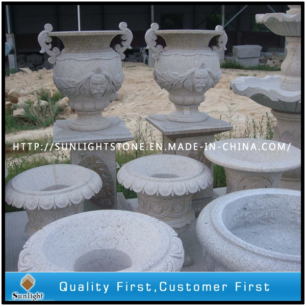 Polished G682 Granite Carved Flower Pot/Planter Pot / Garden Pot